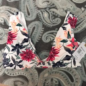 NWT ROXY FLORAL BIKINI TOP